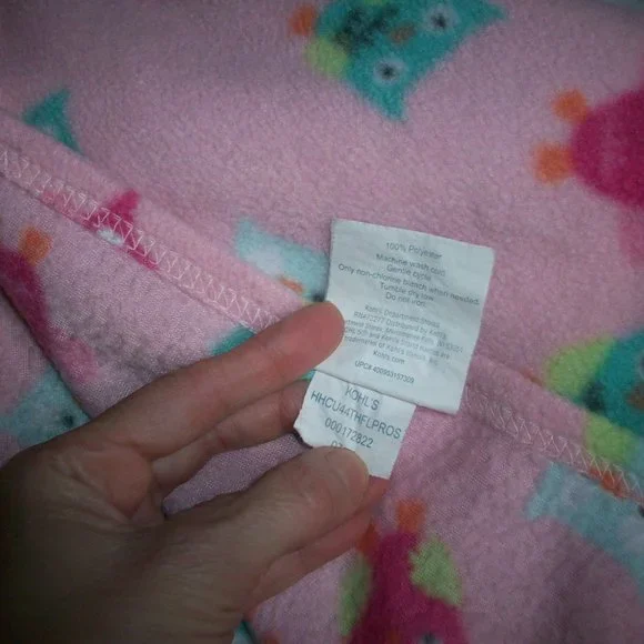 baby Blanket Kohl's Home Classics Pink Owls 44 x64 inches - Picture 2 of 4